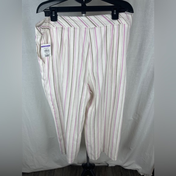 Trina Turk White Monument Pink and Brown Striped Pants Size 14 NWT - Picture 9 of 13